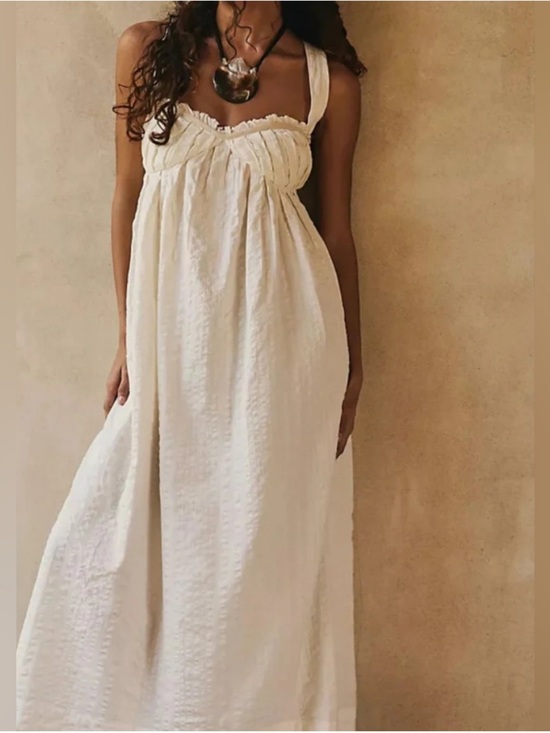 Dresses & Skirts - White free people maxi dress tie back